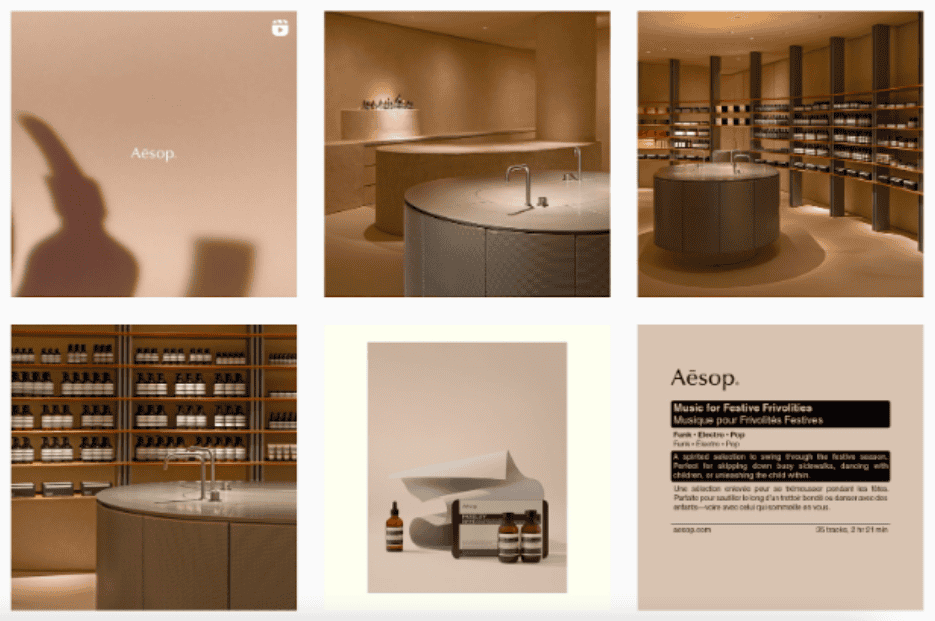 Screenshot of Aesop IG Feed