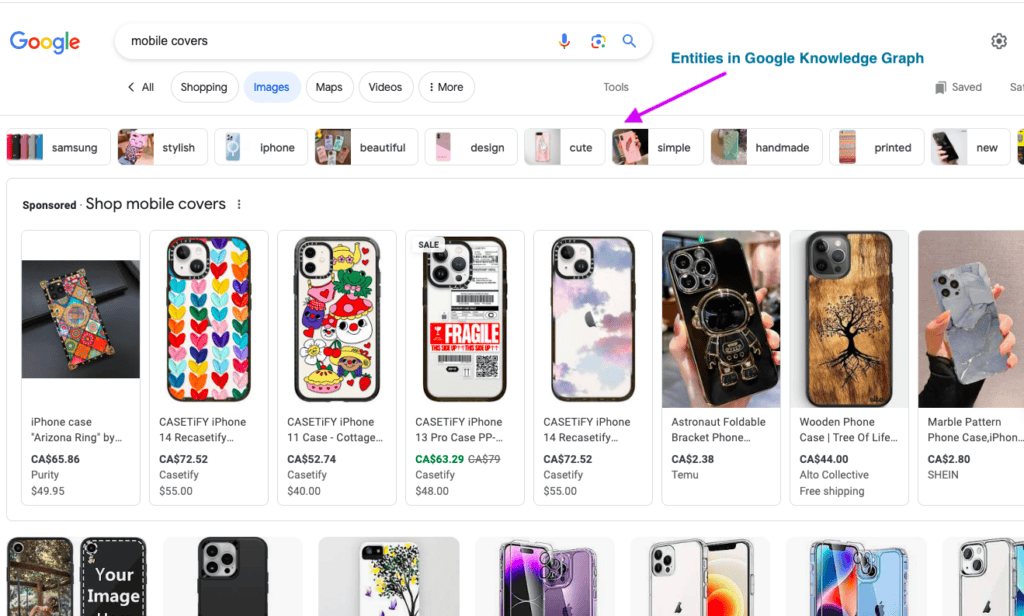 Entities in Google Knowledge Graph