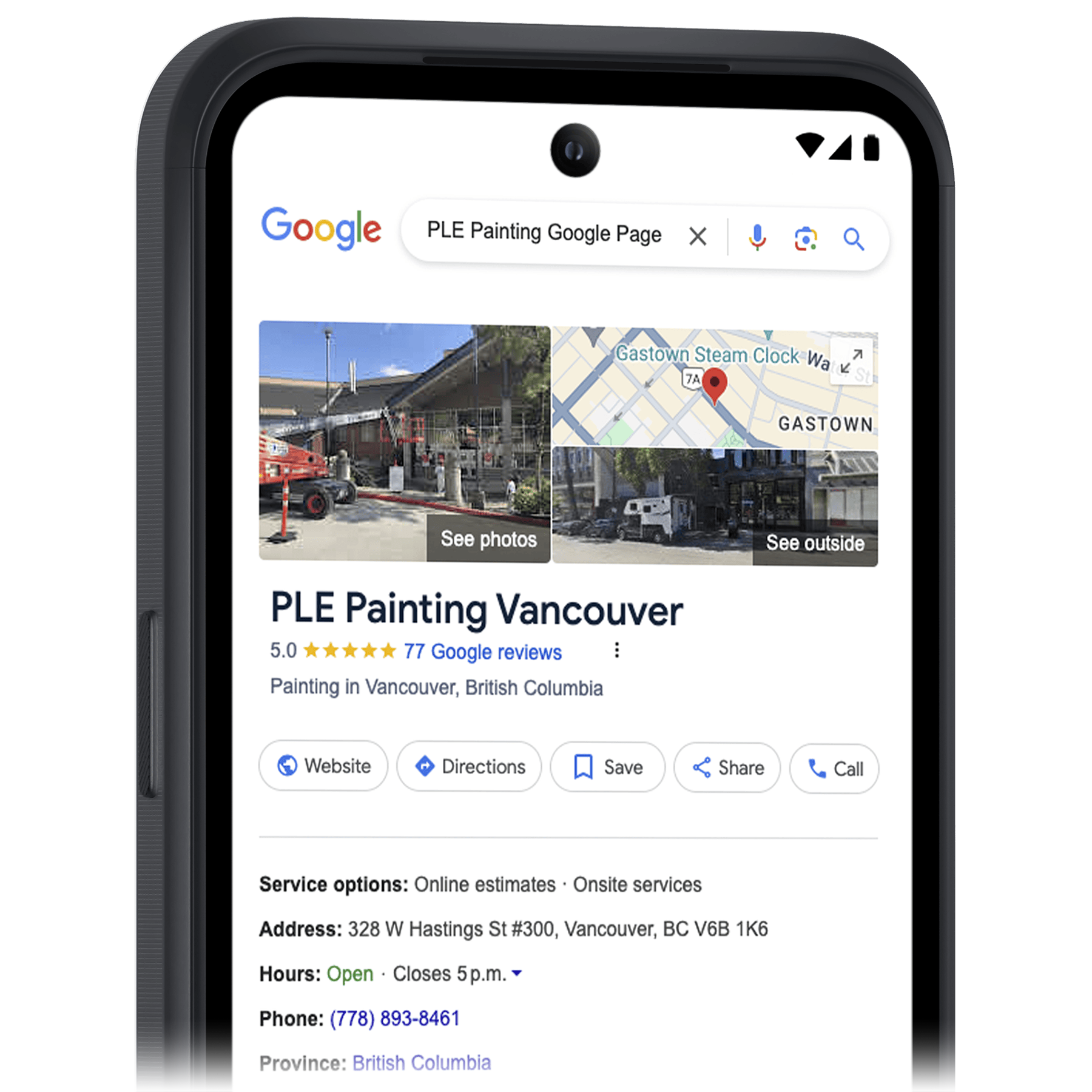 PLE_Google_Phone copy PLE's GOOGLE MY BUSINESS PROFILE