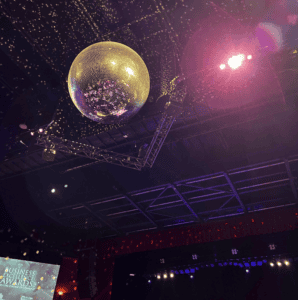 Disco ball at the Tri-Cities business awards gala